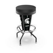 Lighted Michigan State Swivel Bar Stool By Holland Bar Stool Co., L500030MichStBlkVinyl