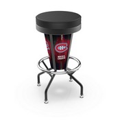 Lighted Montreal Canadiens Swivel Bar Stool By Holland Bar Stool Co., L500030MonCanBlkVinyl