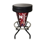 Lighted Nebraska Swivel Bar Stool By Holland Bar Stool Co., L500030NebrUnBlkVinyl