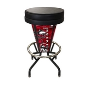 Lighted Northern Illinois Swivel Bar Stool By Holland Bar Stool Co., L500030NorIllBlkVinyl
