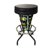 Lighted Northern Michigan Swivel Bar Stool By Holland Bar Stool Co., L500030NorMicBlkVinyl