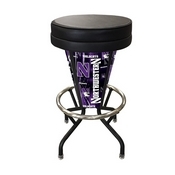 Lighted Northwestern Swivel Bar Stool By Holland Bar Stool Co., L500030NthwstBlkVinyl
