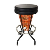 Lighted Oklahoma State Swivel Bar Stool By Holland Bar Stool Co., L500030OKStUnBlkVinyl