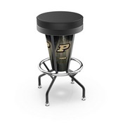 Lighted Purdue Swivel Bar Stool By Holland Bar Stool Co., L500030PurdueBlkVinyl