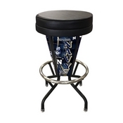 Lighted Us Naval Academy (Navy) Swivel Bar Stool By Holland Bar Stool Co., L500030USNavABlkVinyl