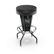 Lighted Wake Forest Swivel Bar Stool By Holland Bar Stool Co., L500030WakeFrBlkVinyl