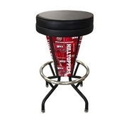 Lighted Western Kentucky Swivel Bar Stool By Holland Bar Stool Co., L500030WestKyBlkVinyl