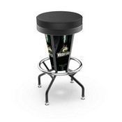 Lighted Wright State Swivel Bar Stool By Holland Bar Stool Co., L500030WrtStUBlkVinyl