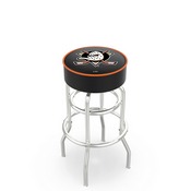 L7C1 - 4 Anaheim Ducks Cushion Seat with Double-Ring Chrome Base Swivel Bar Stool by Holland Bar Stool Company