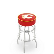 L7C1 Calgary Flames Double-Ring Swivel Stool with Chrome Finish by Holland Bar Stool Co., AGS-L7C125CalFla