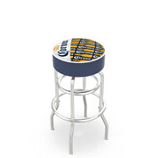 L7C1 Corona (YwBtlPtrn) Double-Ring Swivel Stool with Chrome Finish by Holland Bar Stool Co.