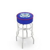 L7C1 - 4 U.S. Coast Guard Cushion Seat with Double-Ring Chrome Base Swivel Bar Stool by Holland Bar Stool Company