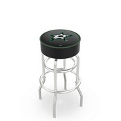 L7C1 - 4 Dallas Stars Cushion Seat with Double-Ring Chrome Base Swivel Bar Stool by Holland Bar Stool Company