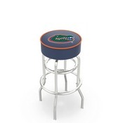 L7C1 - 4 Florida Cushion Seat with Double-Ring Chrome Base Swivel Bar Stool by Holland Bar Stool Company