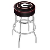 L7C1 - 4 Georgia G Cushion Seat with Double-Ring Chrome Base Swivel Bar Stool by Holland Bar Stool Company