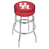 L7C1 - 4 Houston Cushion Seat with Double-Ring Chrome Base Swivel Bar Stool by Holland Bar Stool Company