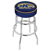 L7C1 - 4 Kent State Cushion Seat with Double-Ring Chrome Base Swivel Bar Stool by Holland Bar Stool Company