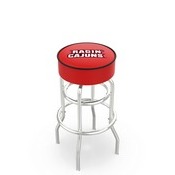 L7C1 - 4 Louisiana-Lafayette Cushion Seat with Double-Ring Chrome Base Swivel Bar Stool by Holland Bar Stool Company