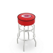 L7C1 Cincinnati Reds Doubleing Swivel Stool with Chrome Finish by HBS, AGS-L7C125MLBCin