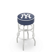 L7C1 New York Yankees Doubleing Swivel Stool with Chrome Finish by HBS, AGS-L7C125MLBNYY