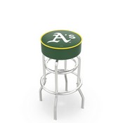 L7C1 Oakland Athletics Doubleing Swivel Stool with Chrome Finish by HBS, AGS-L7C125MLBOak