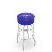 L7C1 Texas Rangers - 2023 World Series Champions Double-Ring Swivel Stool with Chrome Finish by HBS, AGS-L7C125MLBTexWS23
