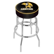 L7C1 - 4 Missouri Western State Cushion Seat with Double-Ring Chrome Base Swivel Bar Stool by Holland Bar Stool Company