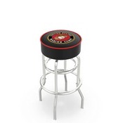 L7C1 - 4 U.S. Marines Cushion Seat with Double-Ring Chrome Base Swivel Bar Stool by Holland Bar Stool Company