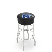 L7C1 - 4 Memphis Cushion Seat with Double-Ring Chrome Base Swivel Bar Stool by Holland Bar Stool Company