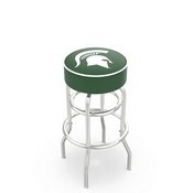 L7C1 Michigan State Double-Ring Swivel Stool with Chrome Finish by Holland Bar Stool Co., AGS-L7C125MichSt