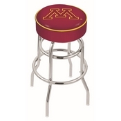 L7C1 - 4 Minnesota Cushion Seat with Double-Ring Chrome Base Swivel Bar Stool by Holland Bar Stool Company