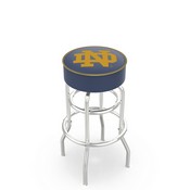 L7C1 - 4 Notre Dame (ND) Cushion Seat with Double-Ring Chrome Base Swivel Bar Stool by Holland Bar Stool Company