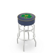 L7C1 - 4 Notre Dame (Shamrock) Cushion Seat with Double-Ring Chrome Base Swivel Bar Stool by Holland Bar Stool Company