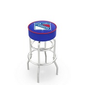 L7C1 New York Rangers Double-Ring Swivel Stool with Chrome Finish by Holland Bar Stool Co., AGS-L7C125NYRang