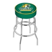 L7C1 - 4 Northern Michigan Cushion Seat with Double-Ring Chrome Base Swivel Bar Stool by Holland Bar Stool Company