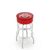 L7C1 Ohio State Double-Ring Swivel Stool with Chrome Finish by Holland Bar Stool Co., AGS-L7C125OhioSt
