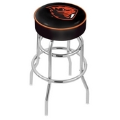 L7C1 - 4 Oregon State Cushion Seat with Double-Ring Chrome Base Swivel Bar Stool by Holland Bar Stool Company