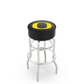 L7C1 University of Oregon Double-Ring Swivel Stool with Chrome Finish by Holland Bar Stool Company, AGS-L7C125OregUn