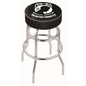 L7C1 - 4 POW/MIA Cushion Seat with Double-Ring Chrome Base Swivel Bar Stool by Holland Bar Stool Company