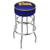 L7C1 - 4 Pitt Cushion Seat with Double-Ring Chrome Base Swivel Bar Stool by Holland Bar Stool Company