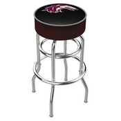 L7C1 - 4 Southern Illinois Cushion Seat with Double-Ring Chrome Base Swivel Bar Stool by Holland Bar Stool Company