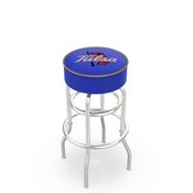 L7C1 - 4 Tulsa Cushion Seat with Double-Ring Chrome Base Swivel Bar Stool by Holland Bar Stool Company