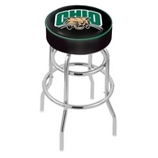 L7C1 - 4 Ohio University Cushion Seat with Double-Ring Chrome Base Swivel Bar Stool by Holland Bar Stool Company