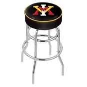 L7C1 - 4 Virginia Military Institute Cushion Seat with Double-Ring Chrome Base Swivel Bar Stool by Holland Bar Stool Company