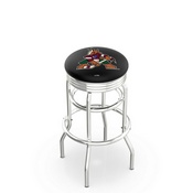 L7C3C - Chrome Double Ring Arizona Coyotes Swivel Bar Stool with 2.5 Ribbed Accent Ring by Holland Bar Stool Company