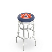 L7C3C - Chrome Double Ring Auburn Swivel Bar Stool with 2.5