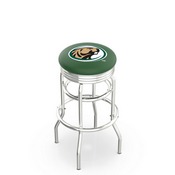 L7C3C - Chrome Double Ring Bemidji State Swivel Bar Stool with 2.5