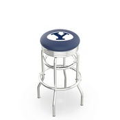 L7C3C - Chrome Double Ring Brigham Young Swivel Bar Stool with 2.5