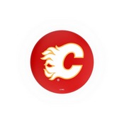 L7C3C - Chrome Double Ring Calgary Flames Swivel Bar Stool with 2.5 Ribbed Accent Ring by Holland Bar Stool Company
