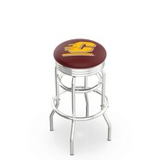 L7C3C - Chrome Double Ring Central Michigan Swivel Bar Stool with 2.5